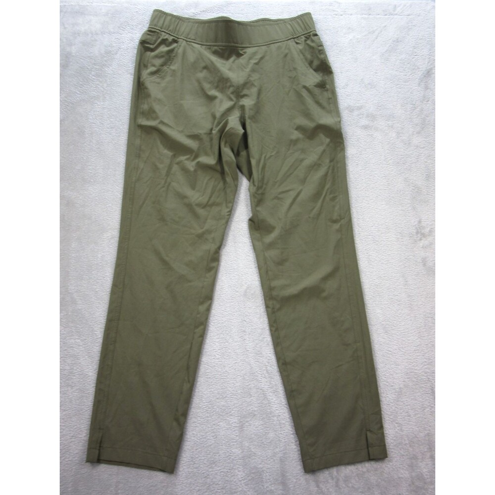 Eddie Bauer Ankle Pants Women's Size Small Green Pull On Stretch Hiking Pockets